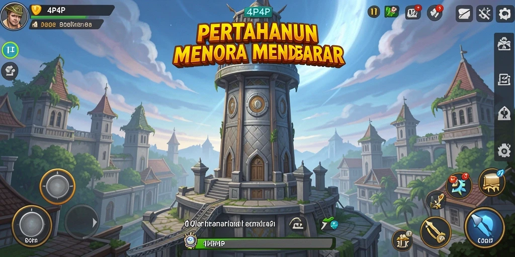 Screenshot menampilkan aksi mendebarkan di game Tower Defense.