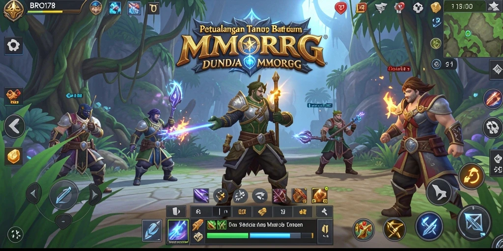 Tangkapan layar utama BRO178 menampilkan pertarungan epik dalam dunia MMORPG.