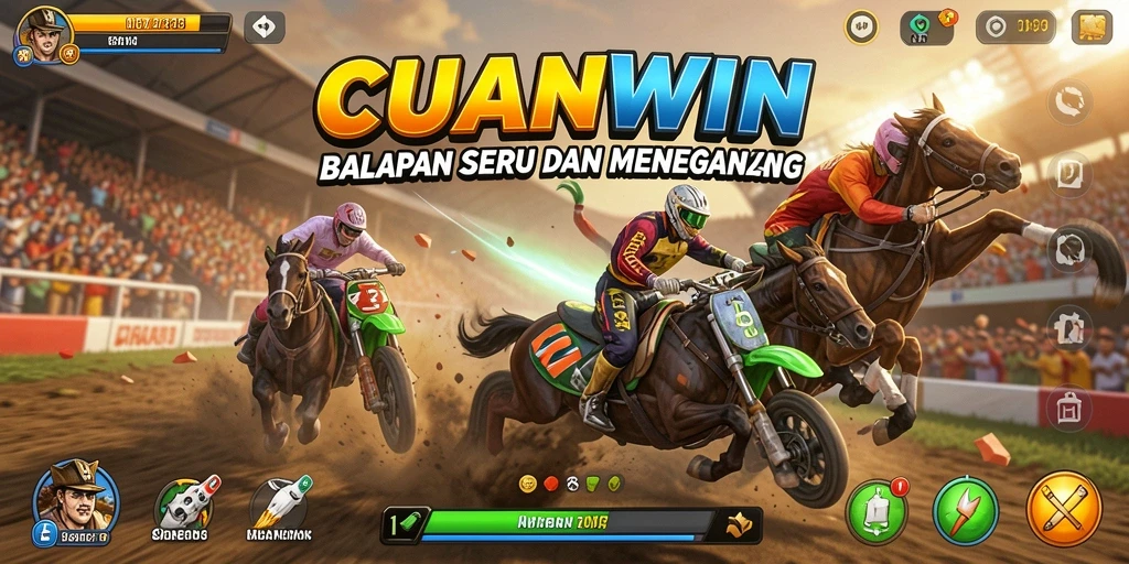 Tangkapan layar gameplay <strong>CUANWIN</strong> menampilkan aksi balapan yang mendebarkan dan mobil keren.