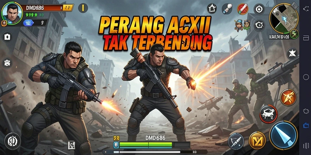 Screenshot gameplay DMD686 yang menegangkan dan penuh aksi.