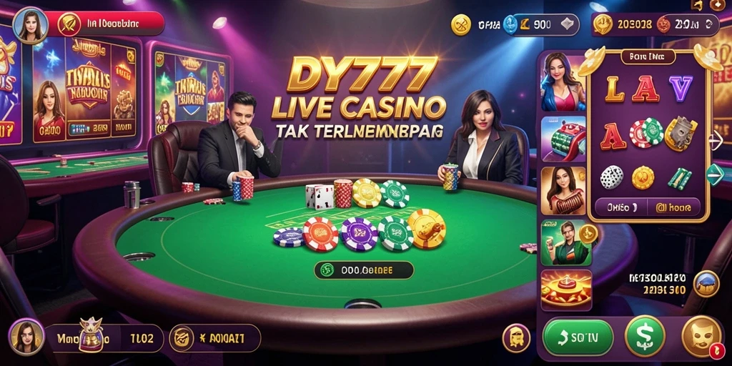 Tampilan gameplay DY777 yang mengasyikkan di Live Casino.
