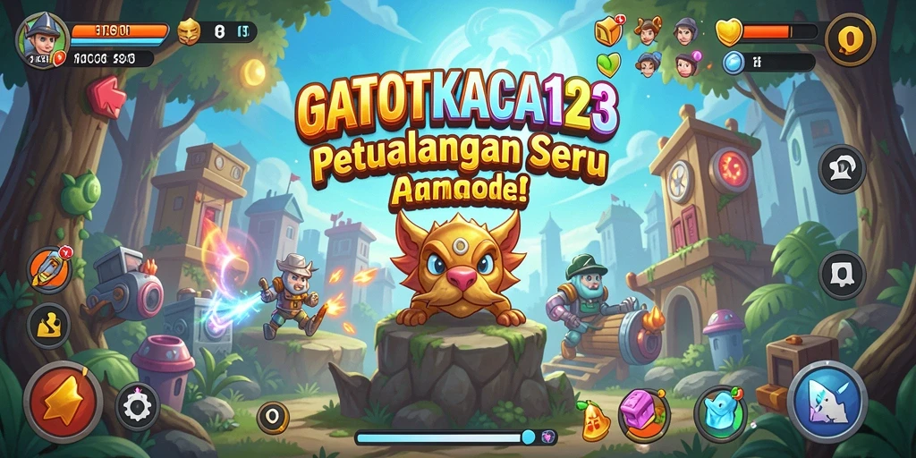 Tampilan gameplay GATOTKACA123 yang seru dan penuh warna.