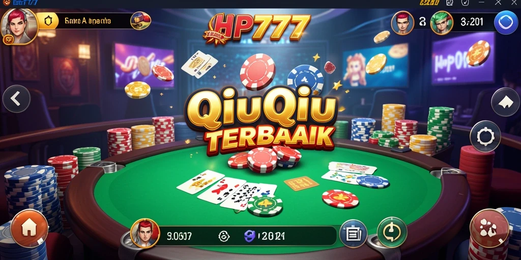 Screenshot utama HP777 menampilkan gameplay QiuQiu yang seru.
