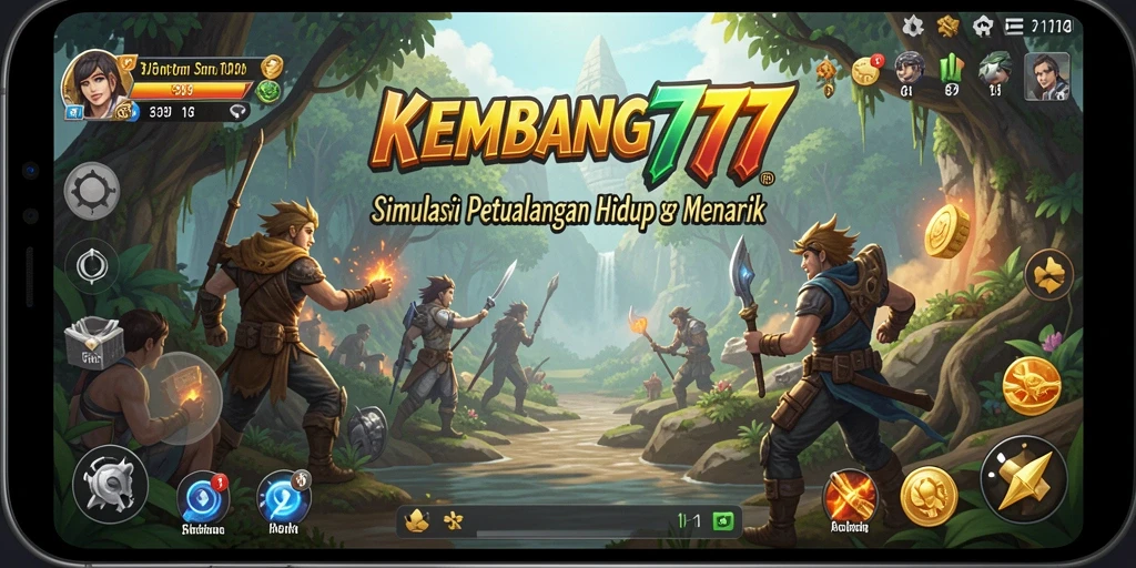 Screenshot gameplay menunjukkan interaksi karakter dan pengelolaan sumber daya.