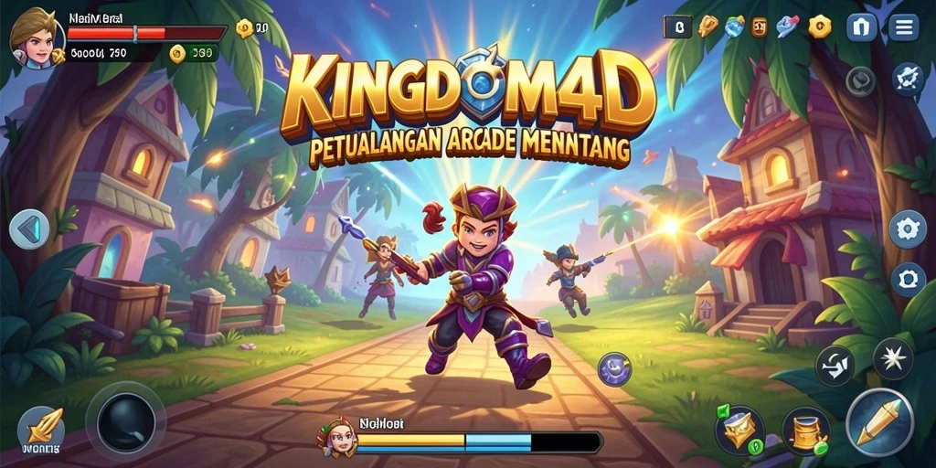 Screenshot gameplay KINGDOM4D menampilkan aksi seru dan karakter menarik.
