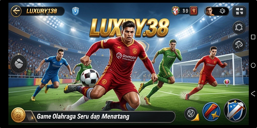 Screenshot gameplay LUXURY138 dengan aksi olahraga yang mendebarkan.