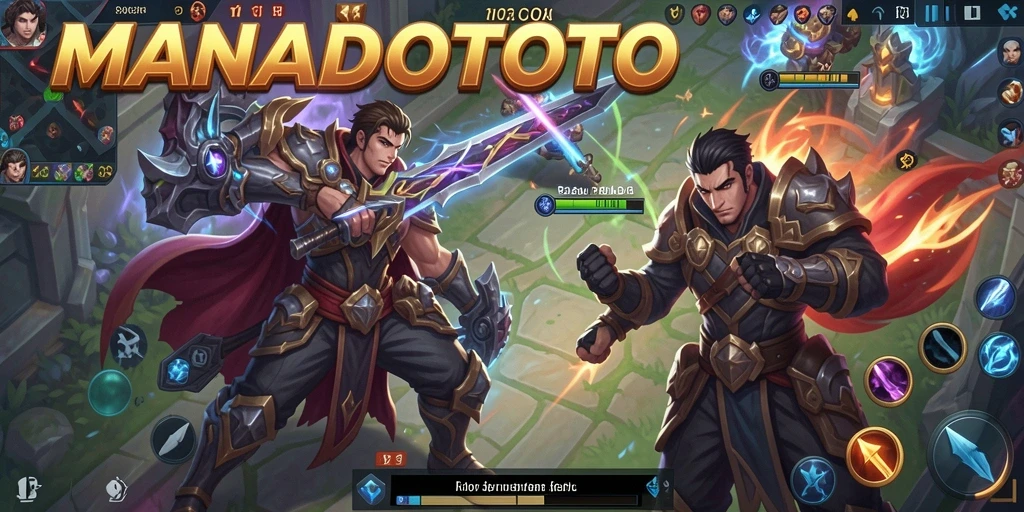 Screenshot gameplay seru dari MANADOTOTO dengan pertarungan antarpahlawan.