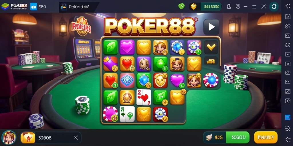 Tangkapan layar POKER88 menampilkan aksi bermain Match-3 yang seru.