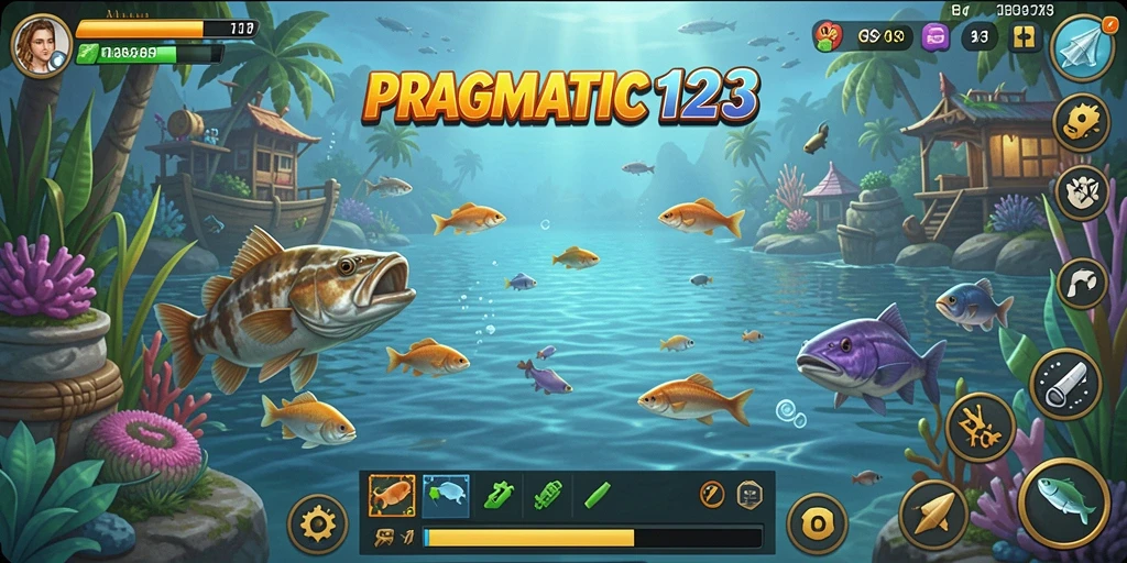 Screenshot gameplay PRAGMATIC123 menunjukkan aksi memancing yang seru dan menarik.