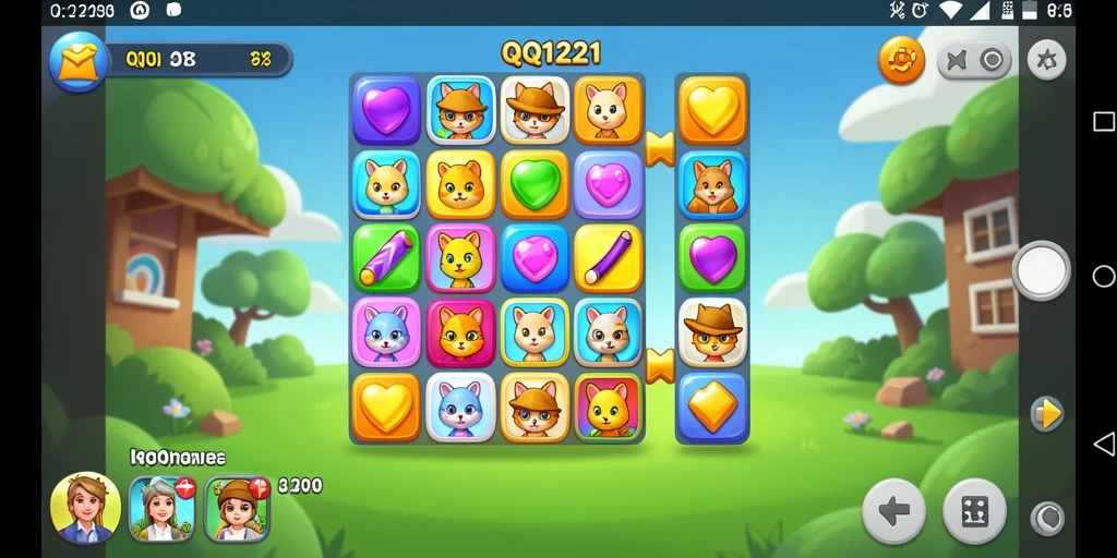 Screenshot gameplay QQ1221 yang menampilkan tantangan match-3 yang seru.