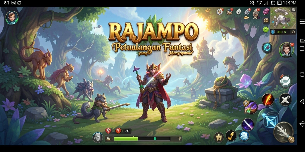 Tampilan gameplay RAJAMPO yang menarik saat pertarungan epik berlangsung.