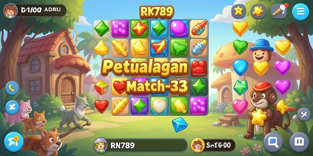 Tangkapan layar gameplay <strong>RR789</strong> menunjukkan aksi seru dalam mencocokkan simbol.