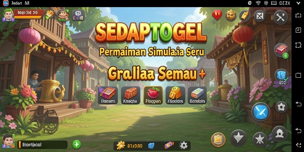 Tampilan gameplay seru dari SEDAPTOGEL yang menampilkan interaksi karakter.